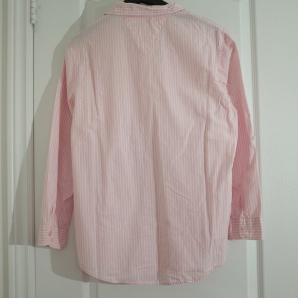 COPY - Jasmine rose pink white stripe JR embroidery blouse 100% cotton size M - Picture 2 of 10